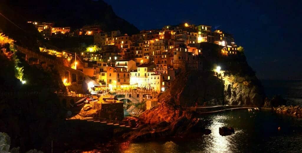 Nighttime in Manarola Cinque Terre Italy